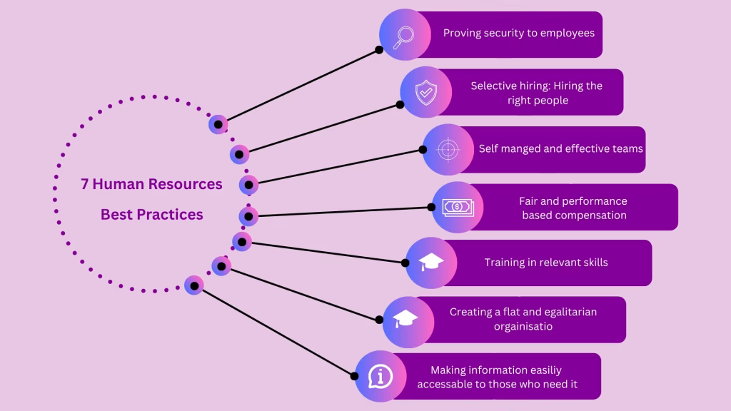 Graphic Image Displaying The Seven Human Resources Best Practices That Is Provided By Star Recruitment Agents